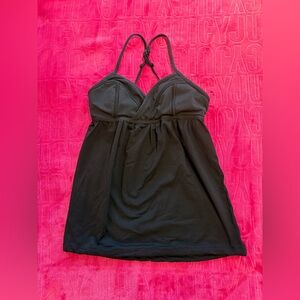 Lululemon Black Babydoll Athletic Tank Top Built-In Bra Size 4